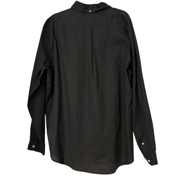 CHAPS Linen Blend Mens Mechanic Shirt NWT SZ XL Black Long Sleeve Office Resort - Picture 5 of 8